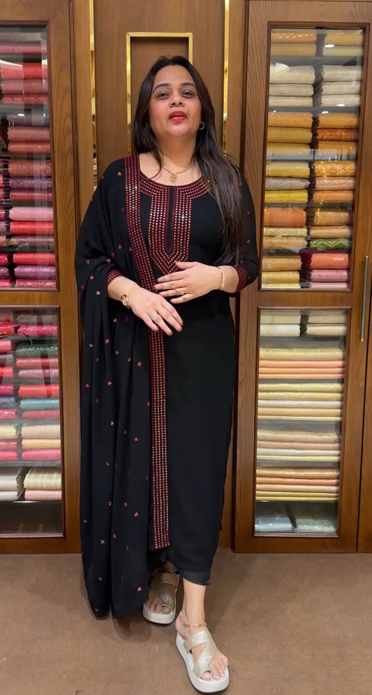 FORWARD GEORGETTE UNSTITCHED SALWAR SUITS - IHA 22623