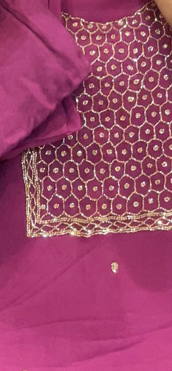 VISCOSE GEORGETTE UNSTITCHED SALWAR SUIT - IHA 8627
