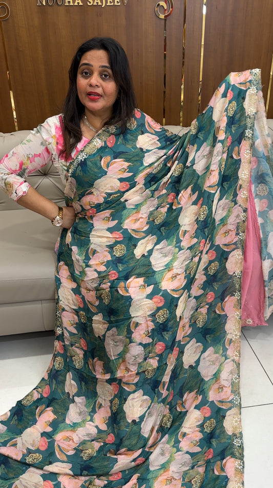 MANJU WARRIER SAREES - IHA 26106