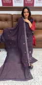 IHA'S IN-HOUSE PARTY WEAR SLITTED  TOP AND DUPATTA - IHA 17252