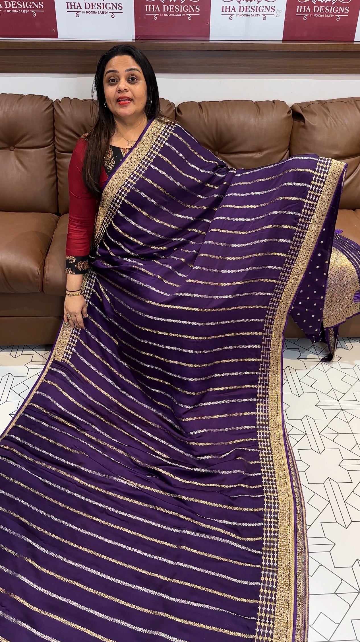 CRAPE BANARASI SAREES - IHA 19891