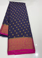 SEMI CRAPE BANARASI SAREES - IHA 18333