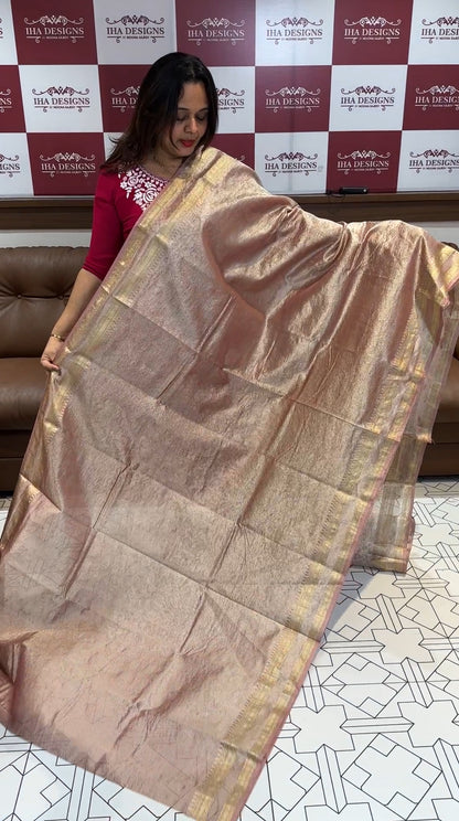 TISSUE BANARASI SAREE - IHA 14434