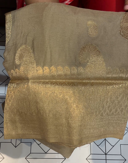 SEMI BANARASI SAREES - IHA 17634