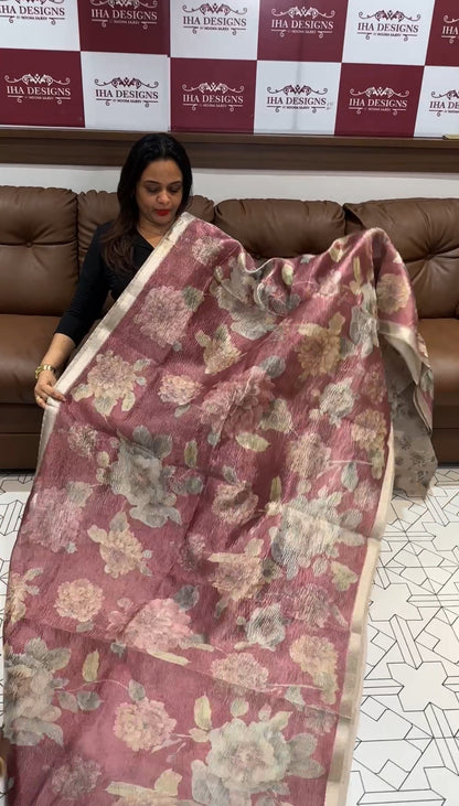 TISSUE BANARASI SAREE - IHA 16596