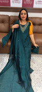 SEMI RAW SILK TOP ,BOTTOM AND DUPATTA - IHA 18873