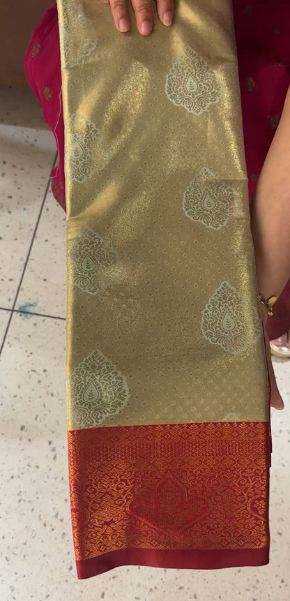 DESIGNER TISSUE KANCHIPURAM SILK SAREES - IHA 18520