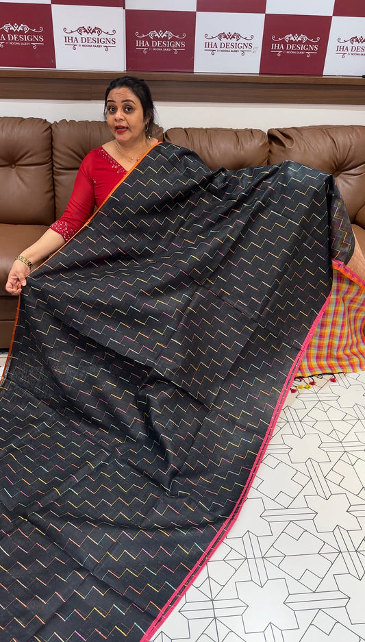 HANDLOOM LINEN SAREES - IHA 15965