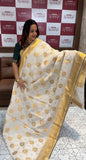 DESIGNER KERALA CREAM SAREES - IHA 15838