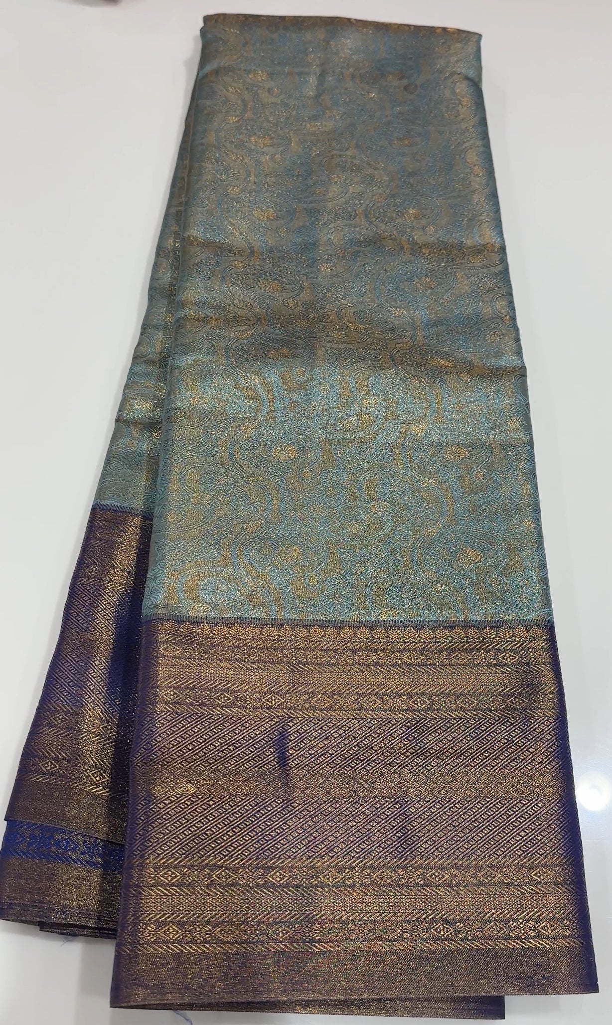 TISSUE KANCHIPURAM SILK SAREE - IHA 19310