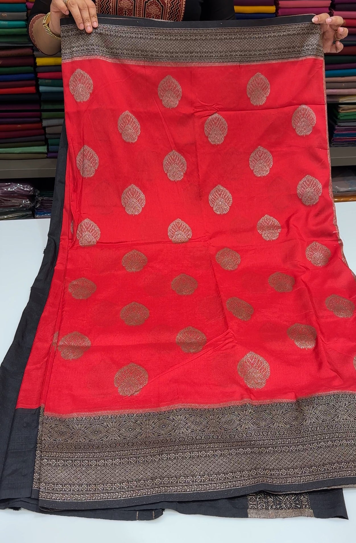 SEMI BANARASI SAREES - IHA 18730