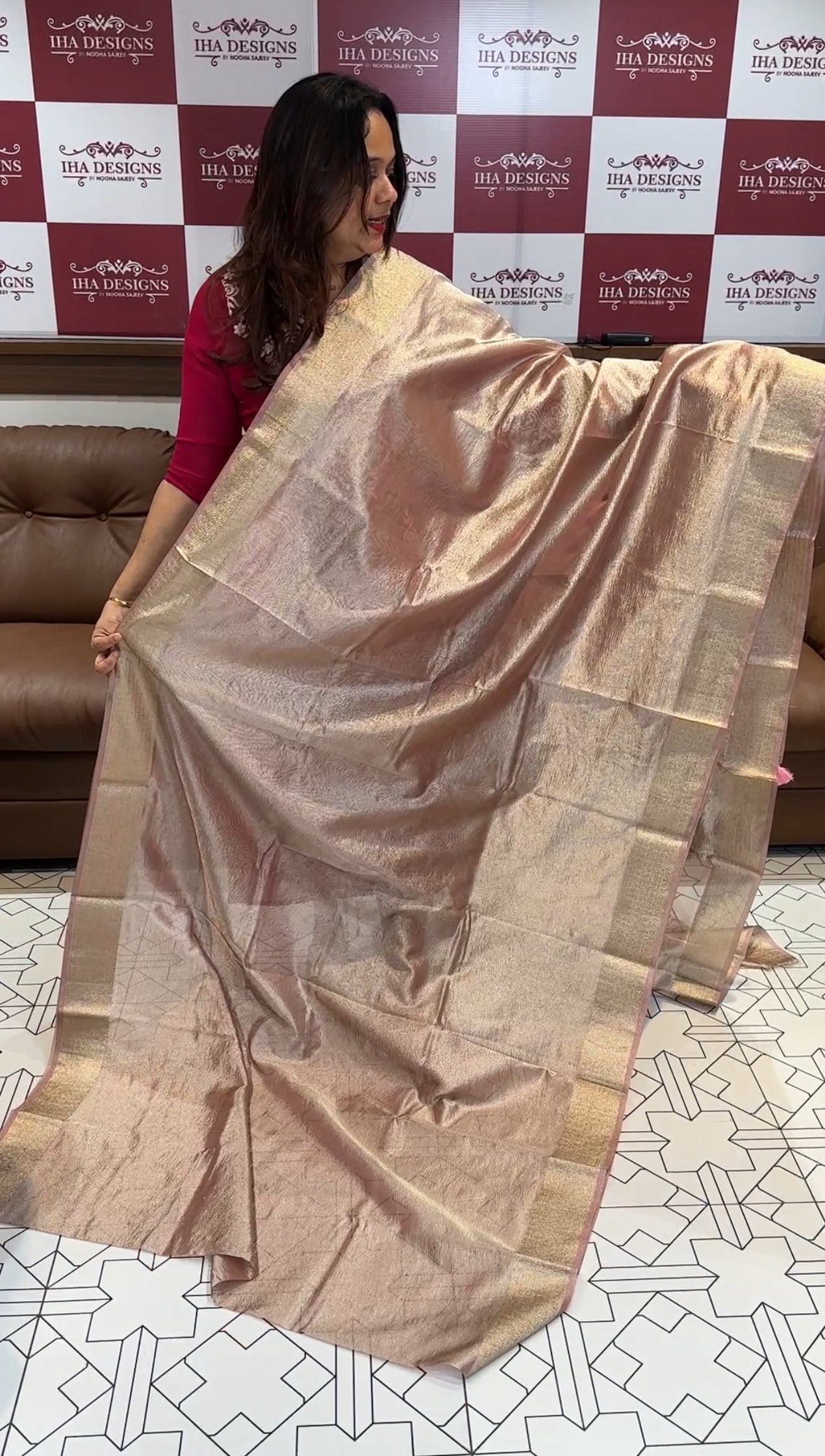 TISSUE BANARASI SAREE - IHA 14434