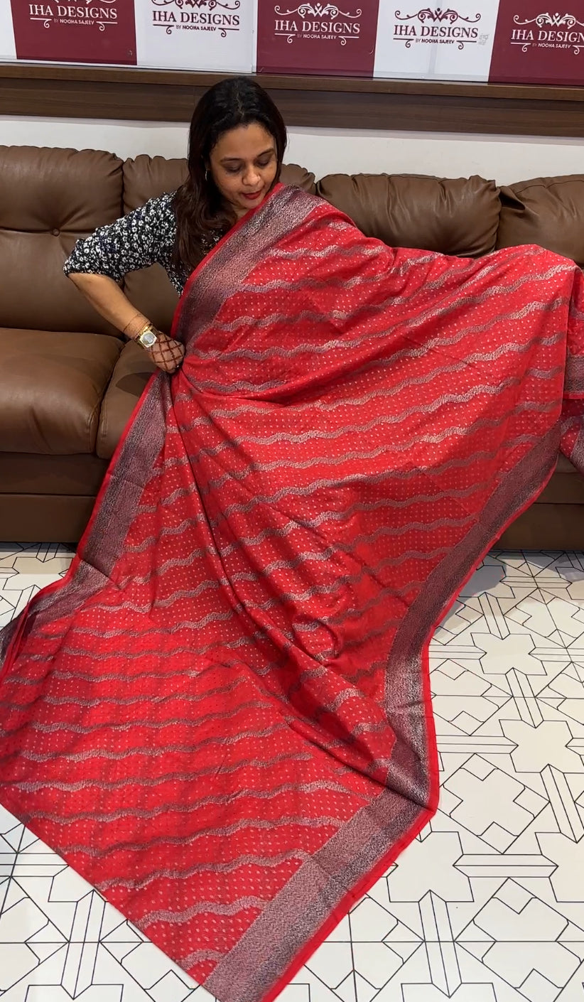 SEMI BANARASI SAREE - IHA 14804