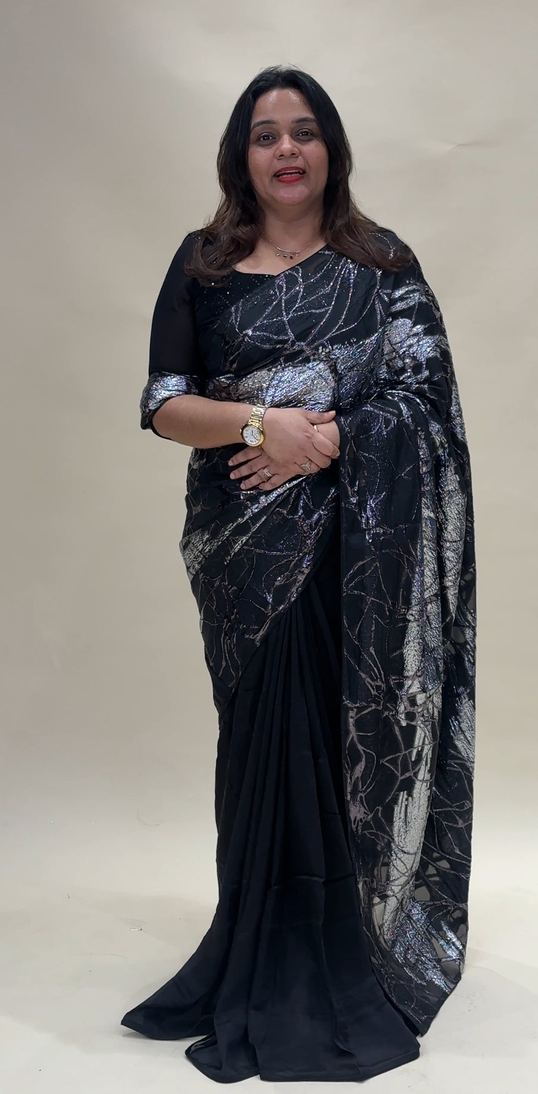 DESIGNER ORGANZA SAREES - IHA 17386