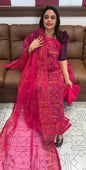 VISCOSE ORGANZA UNSTITCHED SALWAR SUITS - IHA 17425