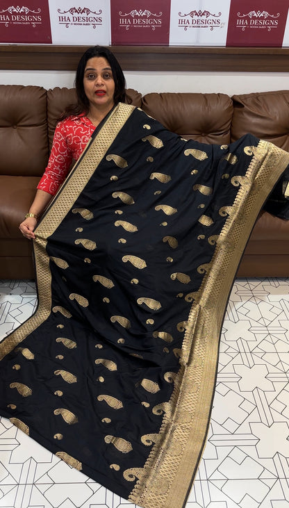 SEMI BANARASI SAREES - IHA 17634