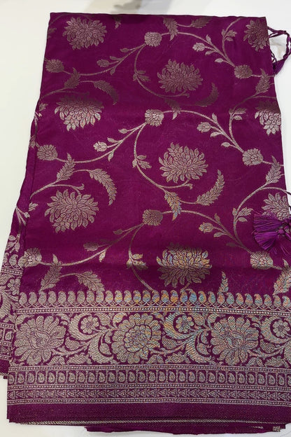 SEMI BANARASI SAREES - IHA 18044