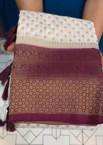 SEMI BANARSI SAREES - IHA 17258