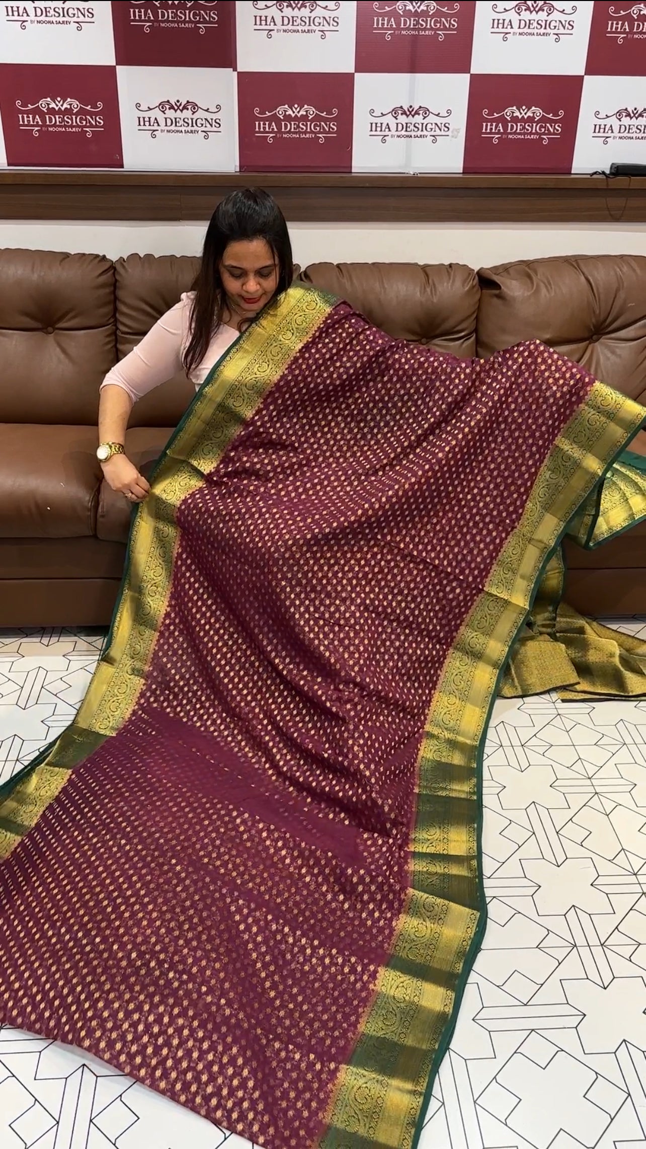 GEORGETTE BANARASI SAREE - IHA 14860