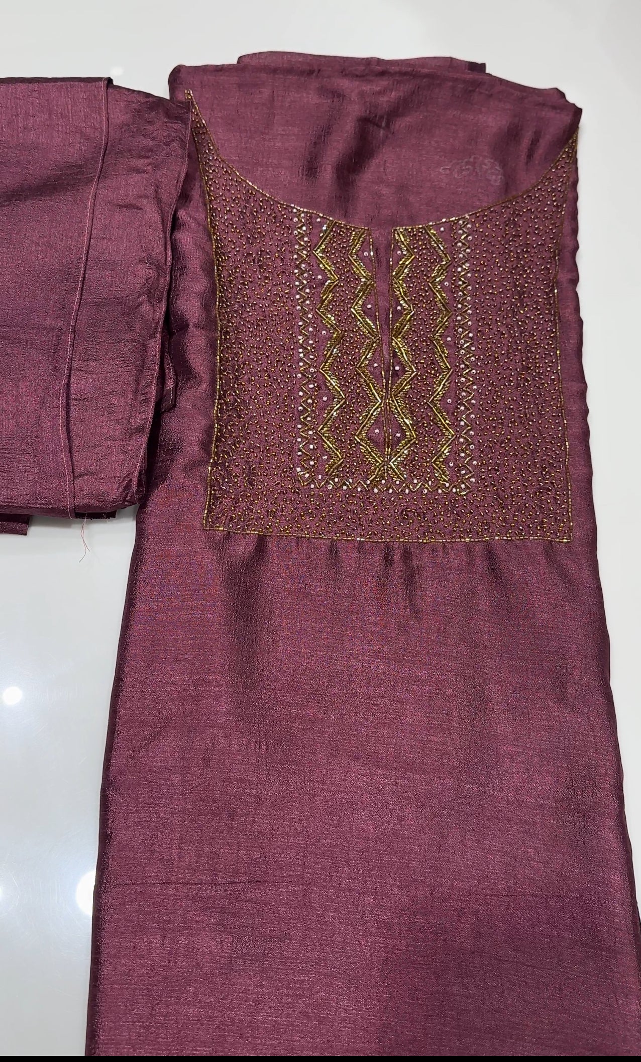 IHA'S IN-HOUSE SEMI RAW SILK UNSTITCHED SALWAR SUITS - IHA 18910