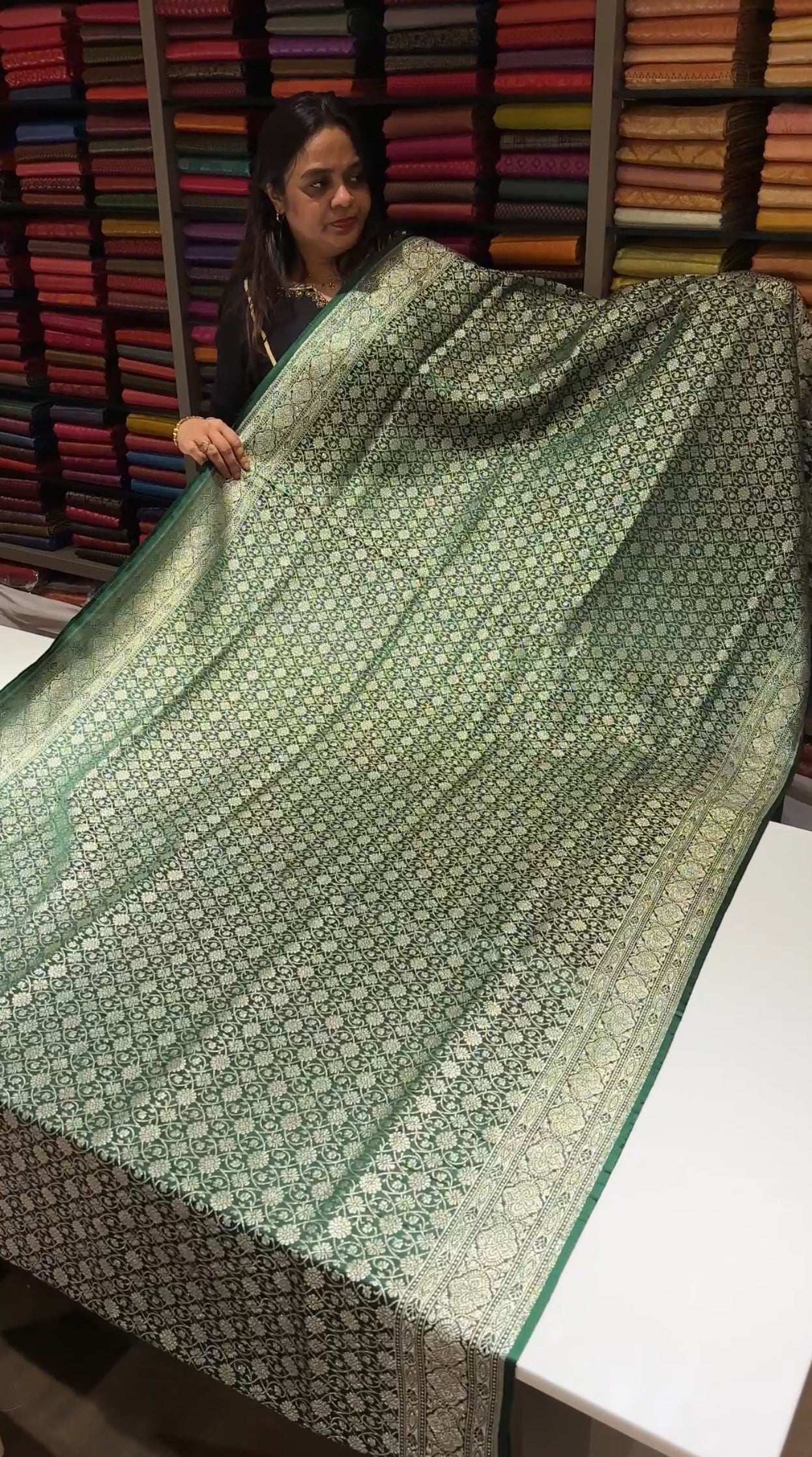 HANDLOOM KATAN BANARASI SAREES - IHA 18509