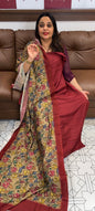 PUSHMINA SILK UNSTITCHED SALWAR SUITS - IHA 19059