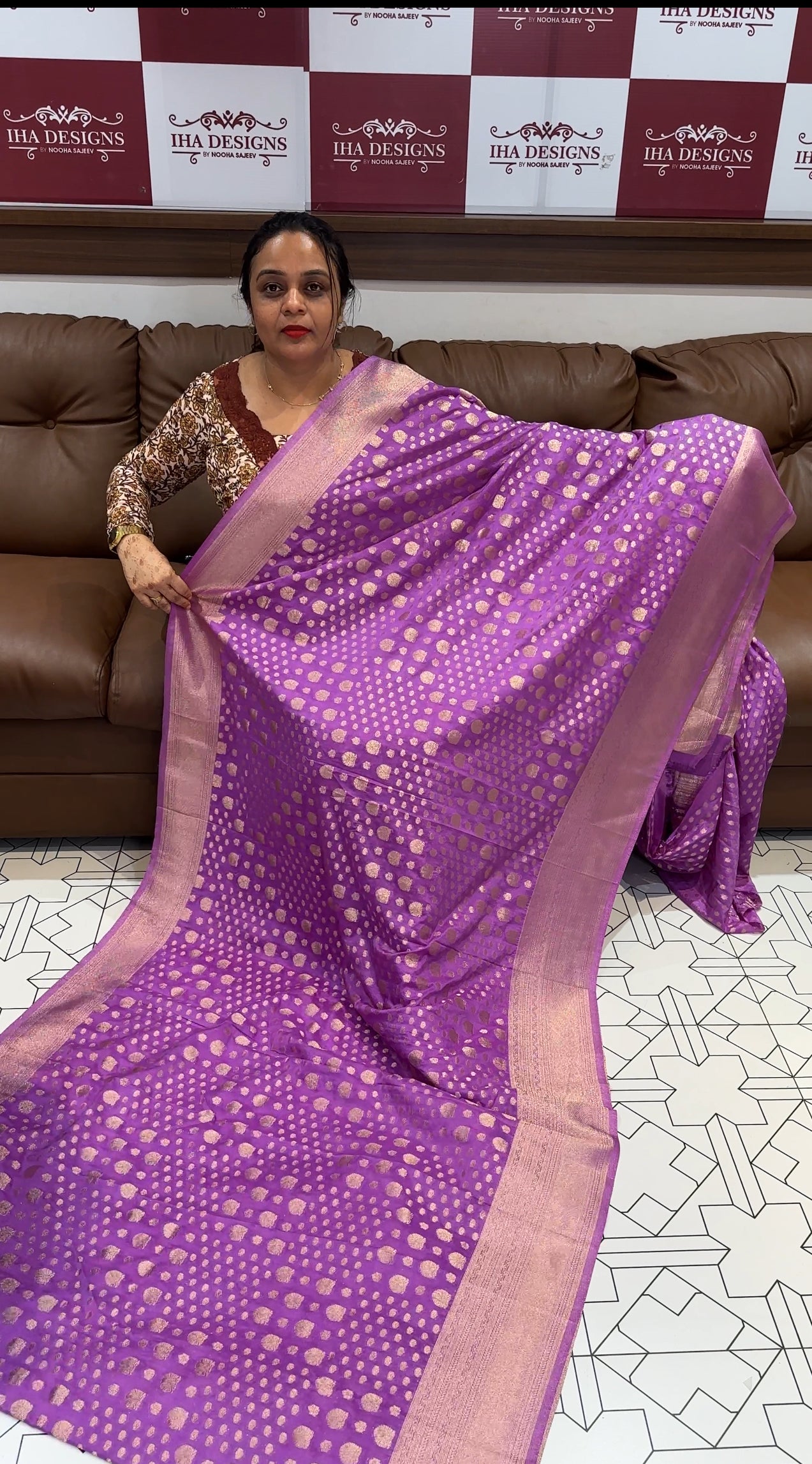 BUDGET BUY SEMI BANARASI SAREE - IHA 16524