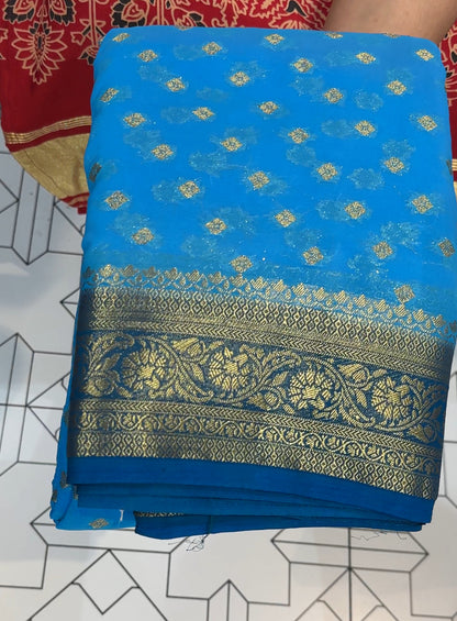 GEORGETTE BANARASI SAREE - IHA 18086