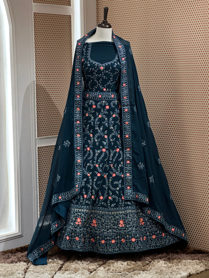 SEMI STITCHED LEHENGAS  - IHA 18125