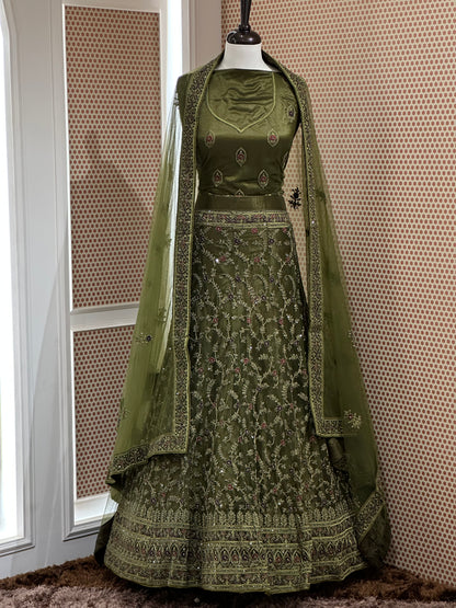 SEMI STITCHED LEHENGAS  - IHA 18125