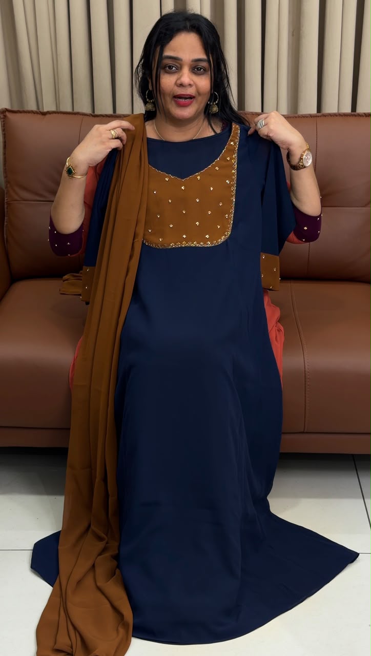 IHA'S IN-HOUSE HAND WORKED ALINE TOP AND DUPATTA - IHA 34568