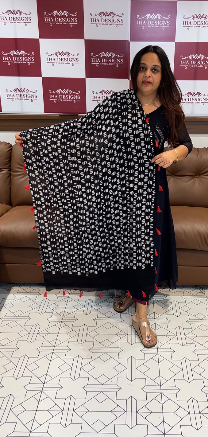 BATIK PRINTED GEORGETTE DUPATTA   - IHA 6497
